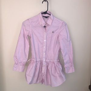 Girls button down shirt dress